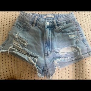 PacSun highrise festival denim shorts